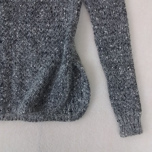 LOFT Casual Loose Knit Sweater XS Gray White High Low Hem Mohair Wool - Picture 10 of 12